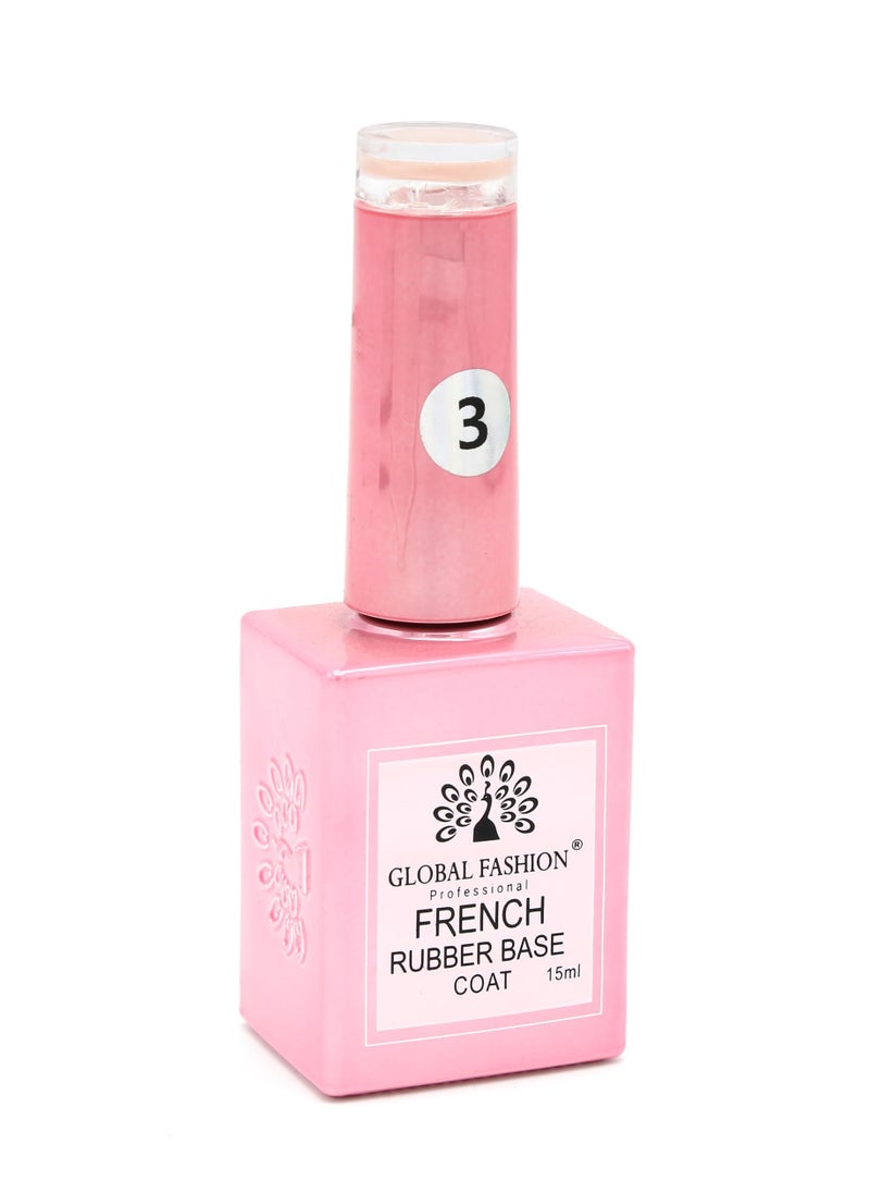 GLOBAL FASHION GLOBAL FASHION FRENCH RUBBER BASE COAT: Long-Lasting, Durable, & Chip-Resistant Gel Nail Polish Base Coat | (03)  - Image 2