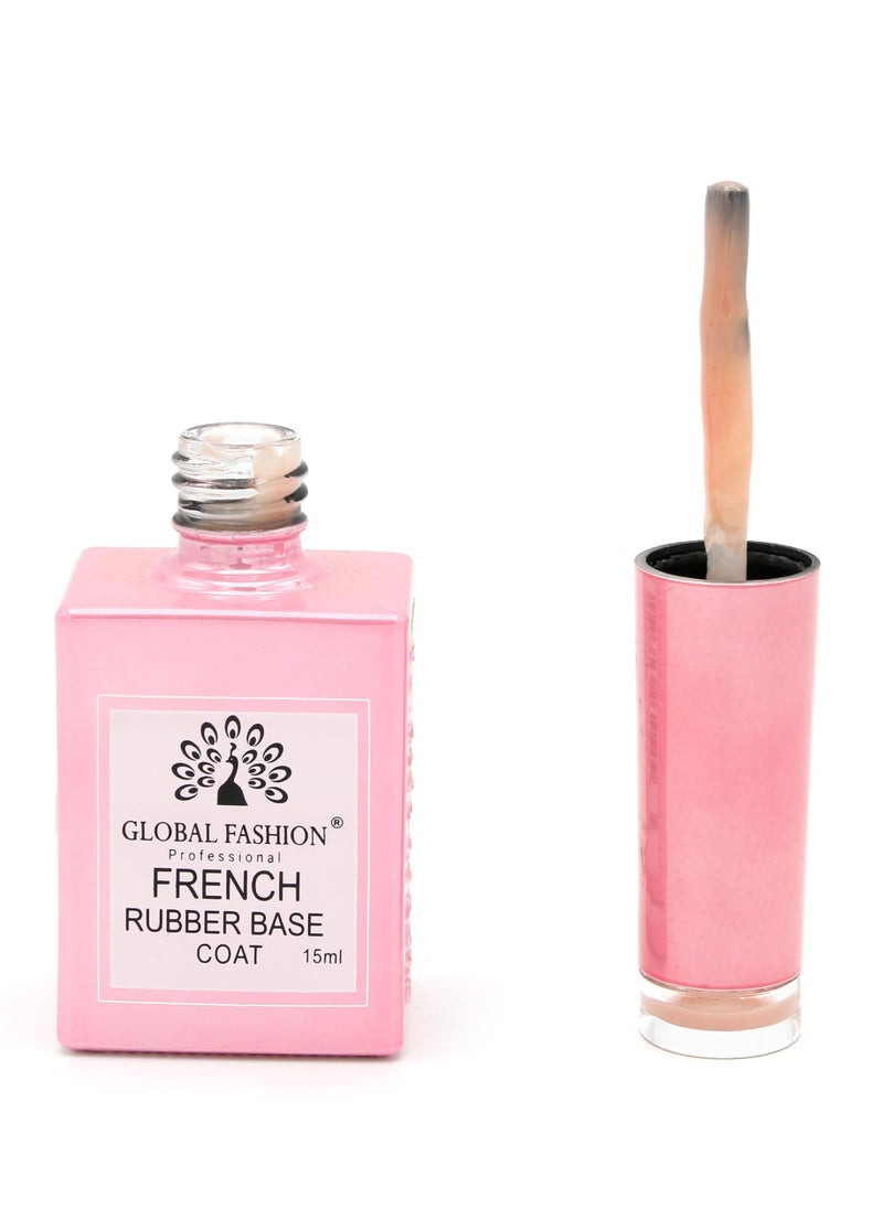 GLOBAL FASHION GLOBAL FASHION FRENCH RUBBER BASE COAT: Long-Lasting, Durable, & Chip-Resistant Gel Nail Polish Base Coat | (03)  - Image 5