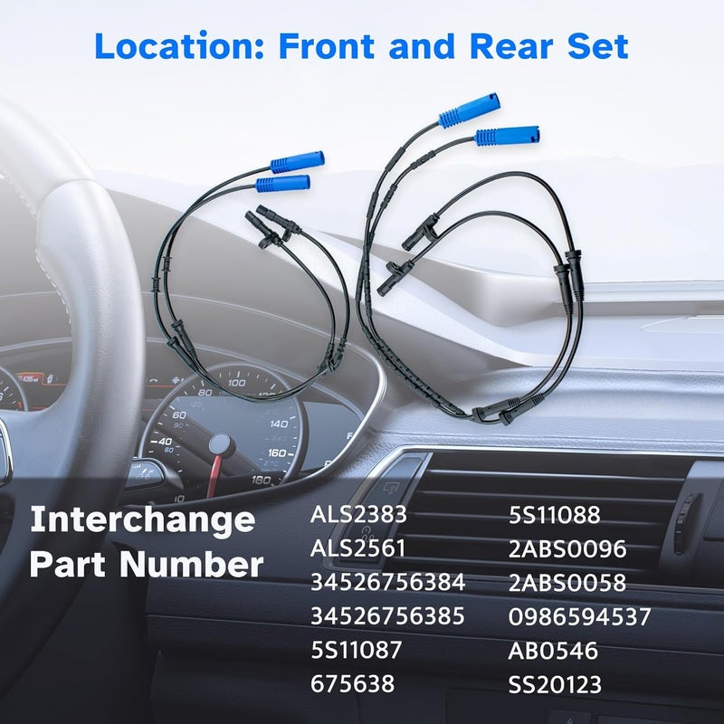 Ruizure ABS Wheel Speed Sensor Set for Mini Cooper R50 R52 R53 (2002-2008) - 4pcs - Image 3