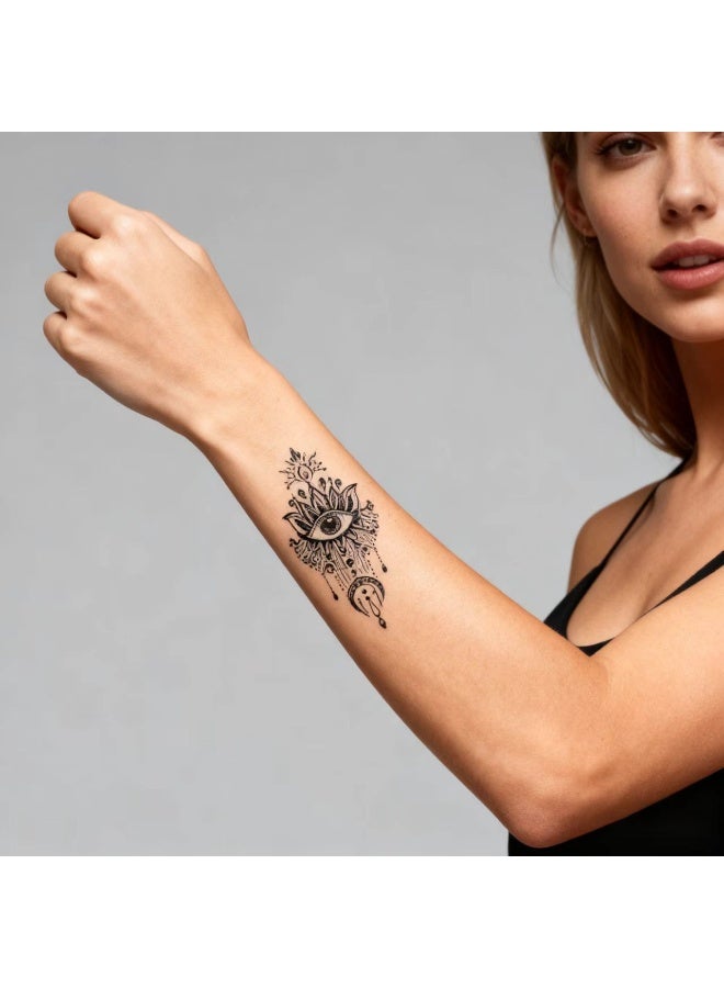 general 30 Styles of Middle Eastern Mandala Waterproof Temporary Tattoo Stickers - Long-Lasting Henna-Style Lotus Totems | Unisex Decorative Temporary Tattoos for Arms & Ankles - Image 4