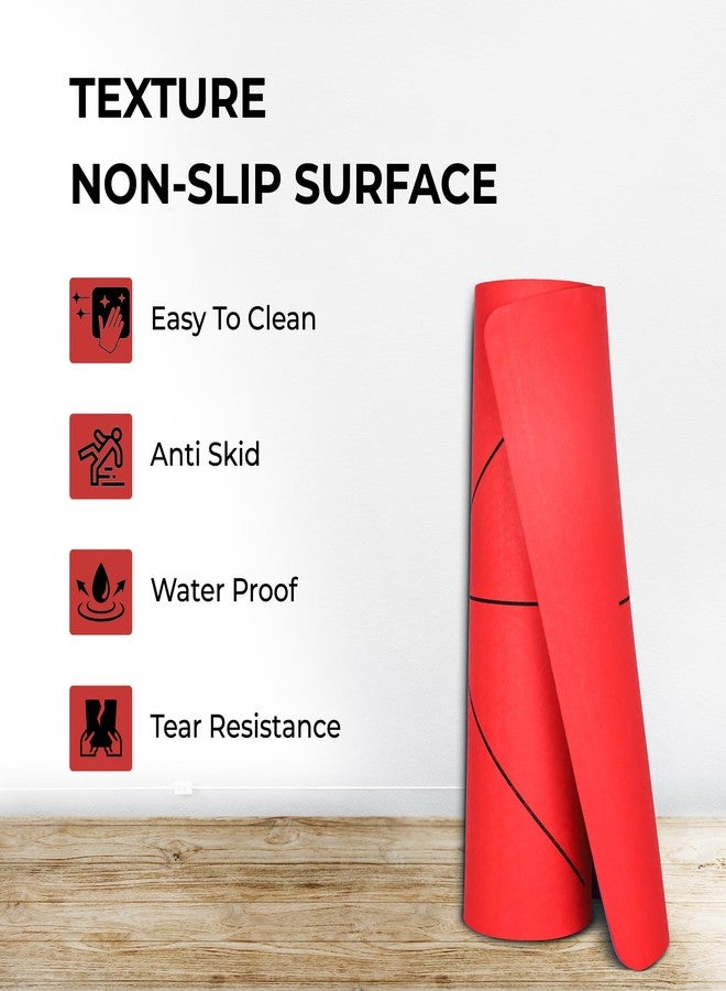 MeFree TPE Yoga Mat 6mm Thick - Purple + Red | Non-Slip, Eco-Friendly Exercise Mat for Yoga, Pilates, & Fitness Workouts | Lightweight & Comfortable Cushioning - Image 2