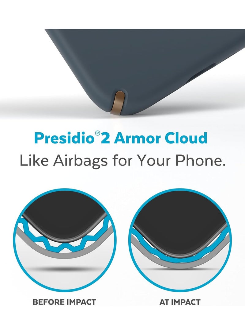 Speck Presidio2 Pro MagSafe iPhone 14 Pro Cases - Charcoal/Cool Bronze/White - Image 4