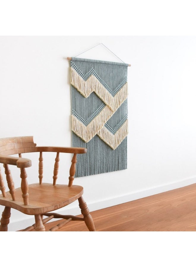 هوم جاليري مكرميه ملون معلق على الحائط كبير بوهو منسوج يدويا - Image 2