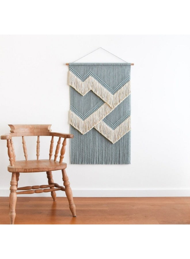 هوم جاليري مكرميه ملون معلق على الحائط كبير بوهو منسوج يدويا - Image 3
