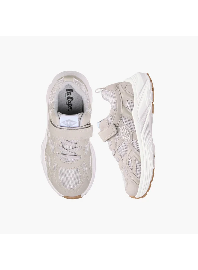 Lee Cooper Boys' Panelled Sneakers with Hook and Loop Closure