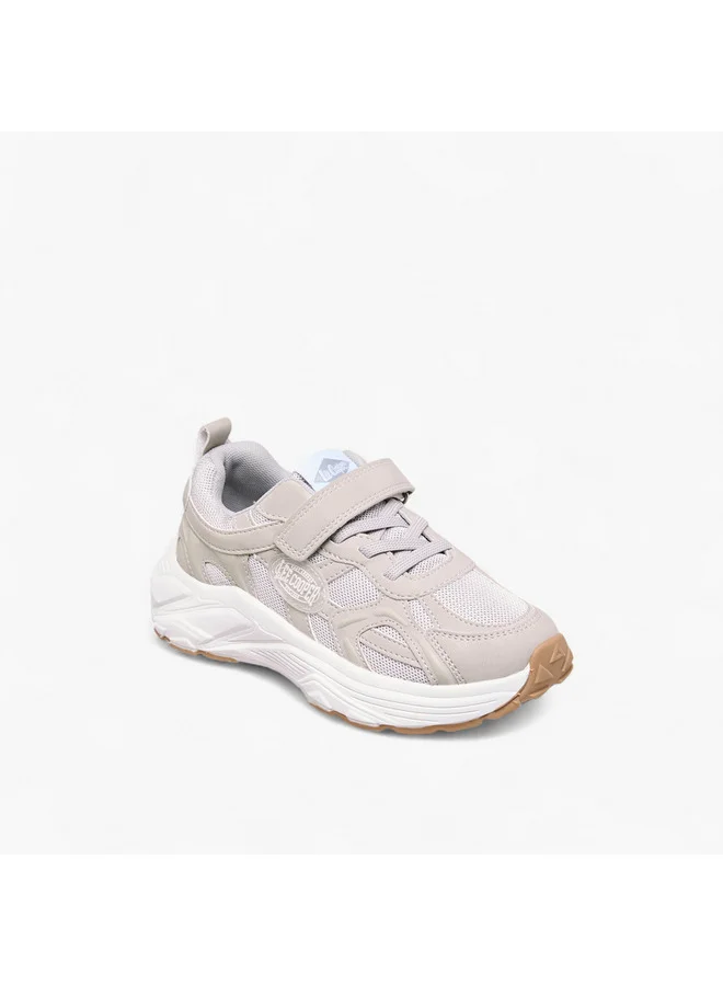 Lee Cooper Boys' Panelled Sneakers with Hook and Loop Closure