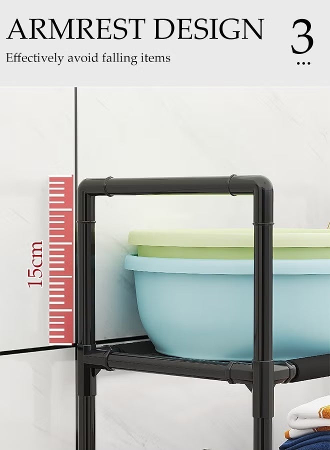 3-Tier Toilet Storage Rack , Multipurpose Bathroom Storage Shelf ,High Capacity,Space Saver, Freestanding Storage Shelf , Suitable for Bathroom, Laundry, Restroom - Image 4