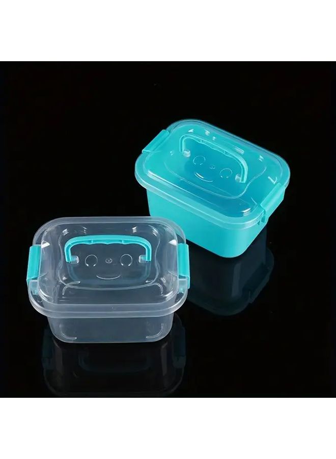 Clear Plastic Storage Box with Handle Transparent Blue 5 51x4 13x2 76 Inch for Home Organization - Image 1