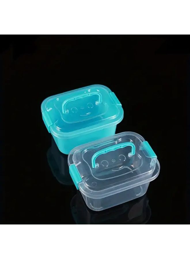 Clear Plastic Storage Box with Handle Transparent Blue 5 51x4 13x2 76 Inch for Home Organization - Image 4