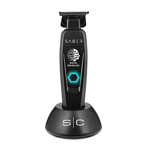 StyleCraft Saber Professional Full Metal Body Digital Brushless Motor Cordless Hair Trimmer (Black) - Image 1