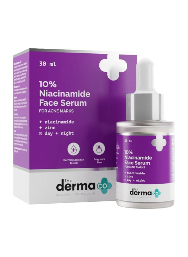 THE derma Co The Derma Co 10% Niacinamide Face Serum with Zinc for Acne Marks | Fades Acne Marks & Dark Spots | Controls Oil  - Image 1