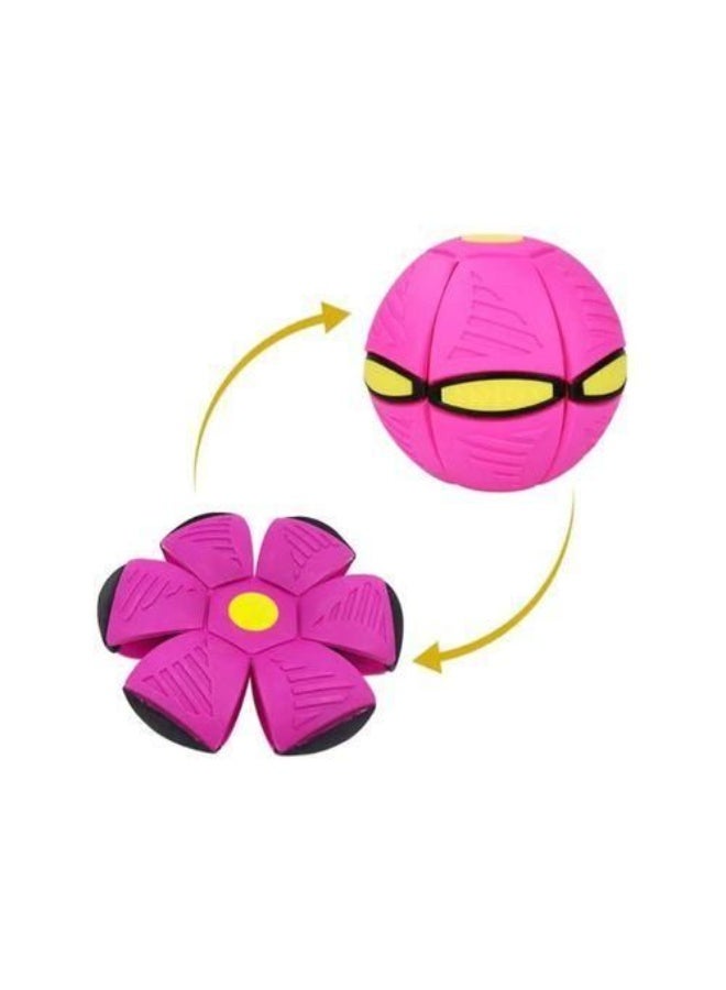 VSHE Magic Flying Disc Pet Ball, Interactive Dog Toy with 6 Colored Lights, Pink