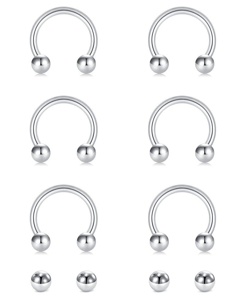 D.Bella 18g Nose Rings Hoops Surgical Steel Septum Rings Piercing Hypoallergenic Hoop Nose Ring Horseshoe Earring Lip Hoop 10mm Nose Hoops Silver Nose Hoop Ring - Image 1