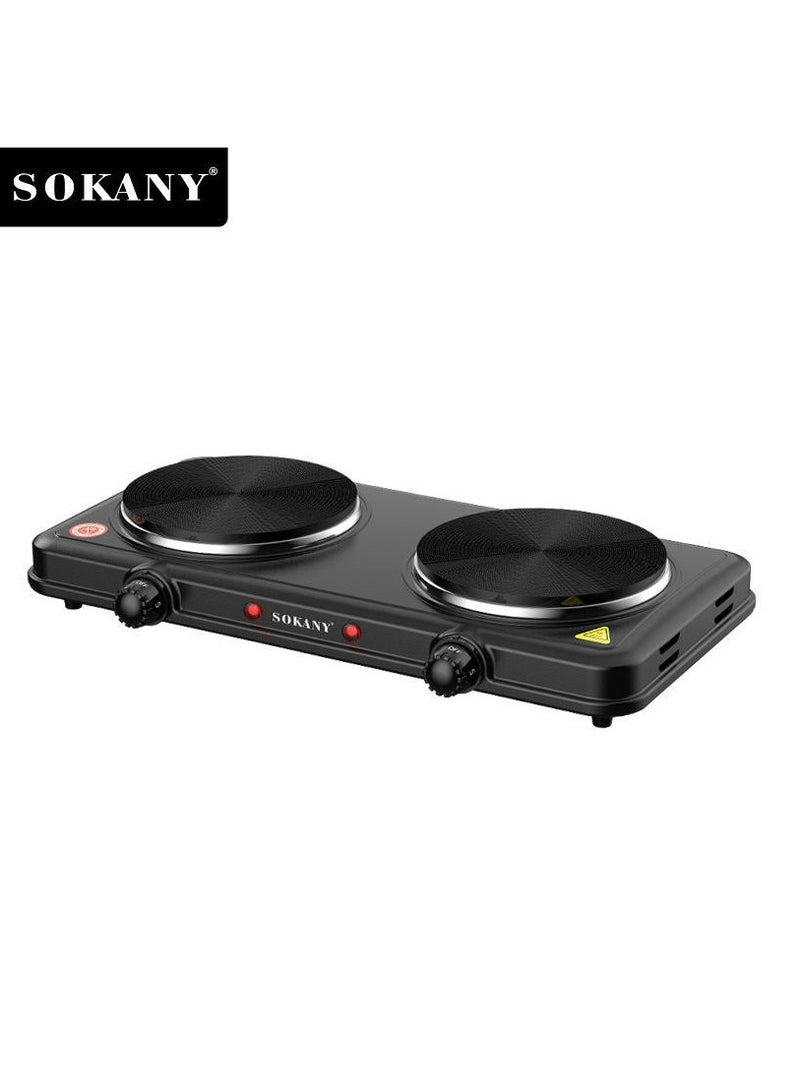 sokany Electric Stove&Heater Electrics Hot Plate Two Burners 2000W SK-5107 Black - Image 1