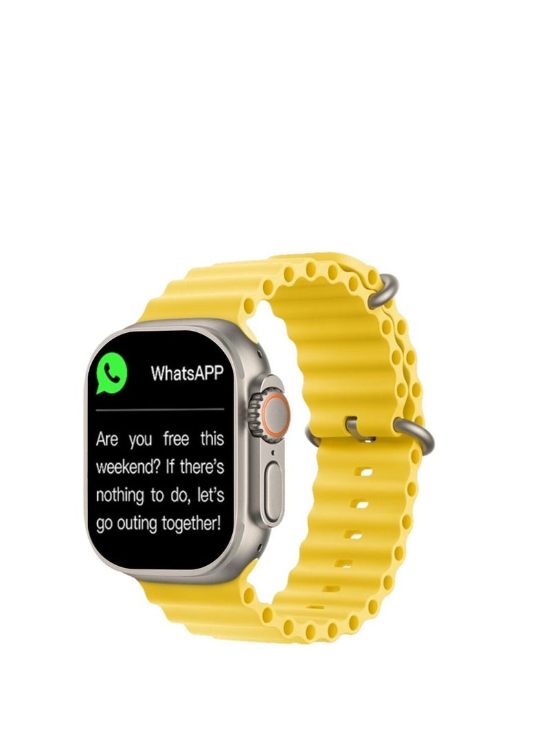 AROAQ 220.0 mAh T900 Ultra Wireless Charging New Features Super Fast Latest Smart Watch Yellow Yellow - Image 1