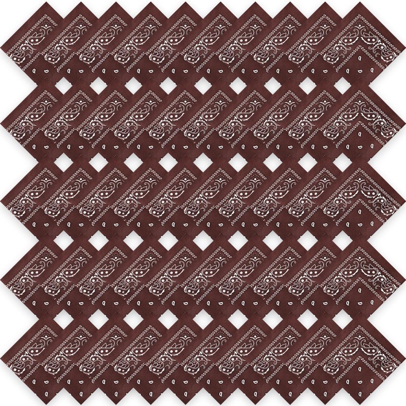 Tarpop 50 Pcs Bandanas Paisley Cowboy Polyester Bandanas Bulk Multi Purpose Headband for Men Women Party Costume(Brown) - Image 1