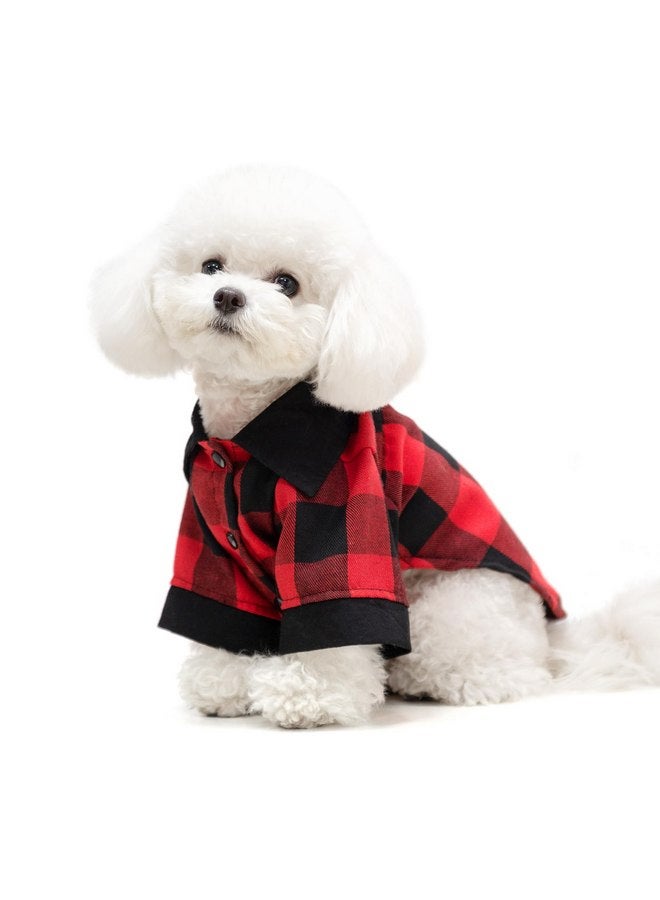 كولتيل قميص كلاب KOOLTAIL، قمصان حيوانات أليفة منقوشة باللون الأحمر، ملابس كلاب لطيفة باللون الأسود مناسبة لجميع المواسم، تي شيرت مريح للكلاب الصغيرة والمتوسطة والكبيرة والقطط، زي تنكري للحيوانات الأليفة، مقاس S - Image 1