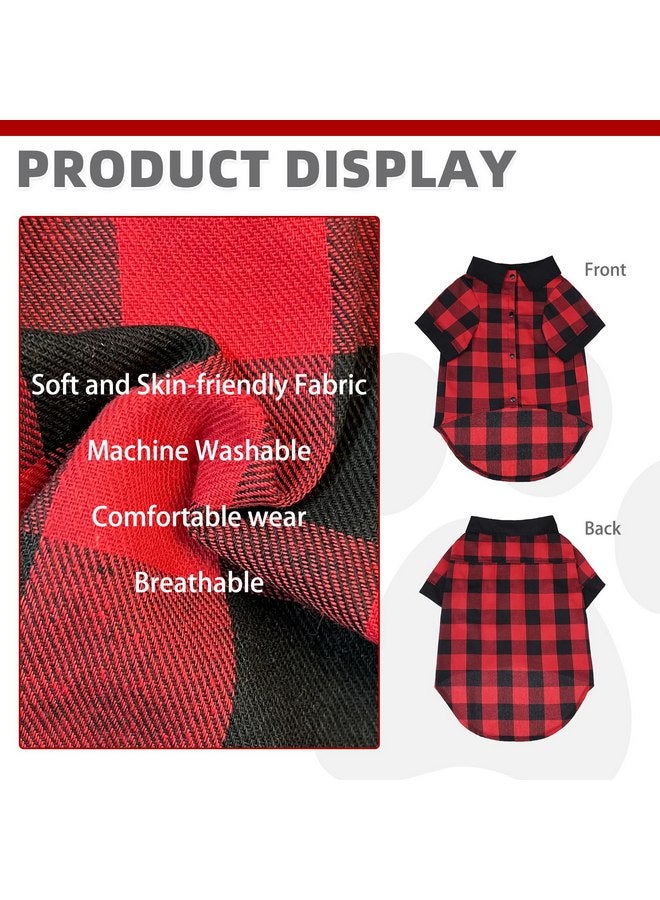 كولتيل قميص كلاب KOOLTAIL، قمصان حيوانات أليفة منقوشة باللون الأحمر، ملابس كلاب لطيفة باللون الأسود مناسبة لجميع المواسم، تي شيرت مريح للكلاب الصغيرة والمتوسطة والكبيرة والقطط، زي تنكري للحيوانات الأليفة، مقاس S - Image 2