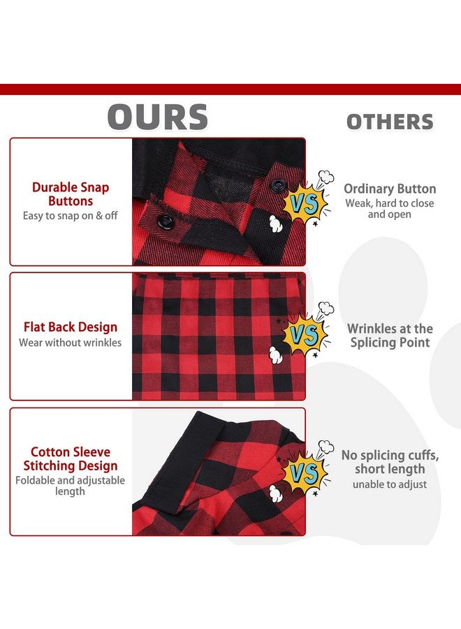 كولتيل قميص كلاب KOOLTAIL، قمصان حيوانات أليفة منقوشة باللون الأحمر، ملابس كلاب لطيفة باللون الأسود مناسبة لجميع المواسم، تي شيرت مريح للكلاب الصغيرة والمتوسطة والكبيرة والقطط، زي تنكري للحيوانات الأليفة، مقاس S - Image 5