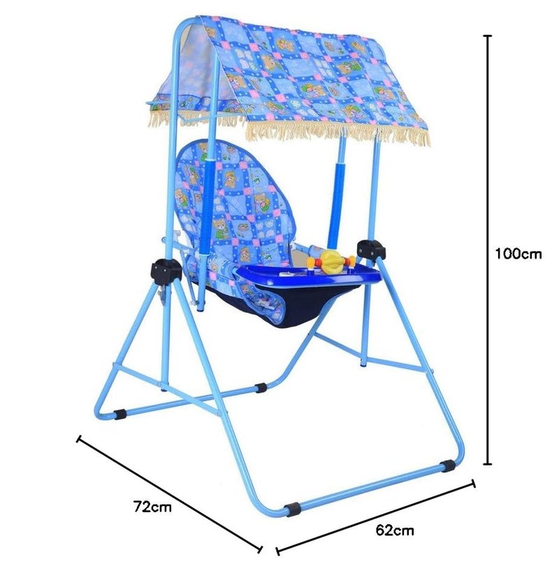 Natraj INFANTO Baby Room Swing Garden Swing Feeding Chair Easy Folding Compact Design Protective Canopy Suitable for 618 Months Blue - Image 2