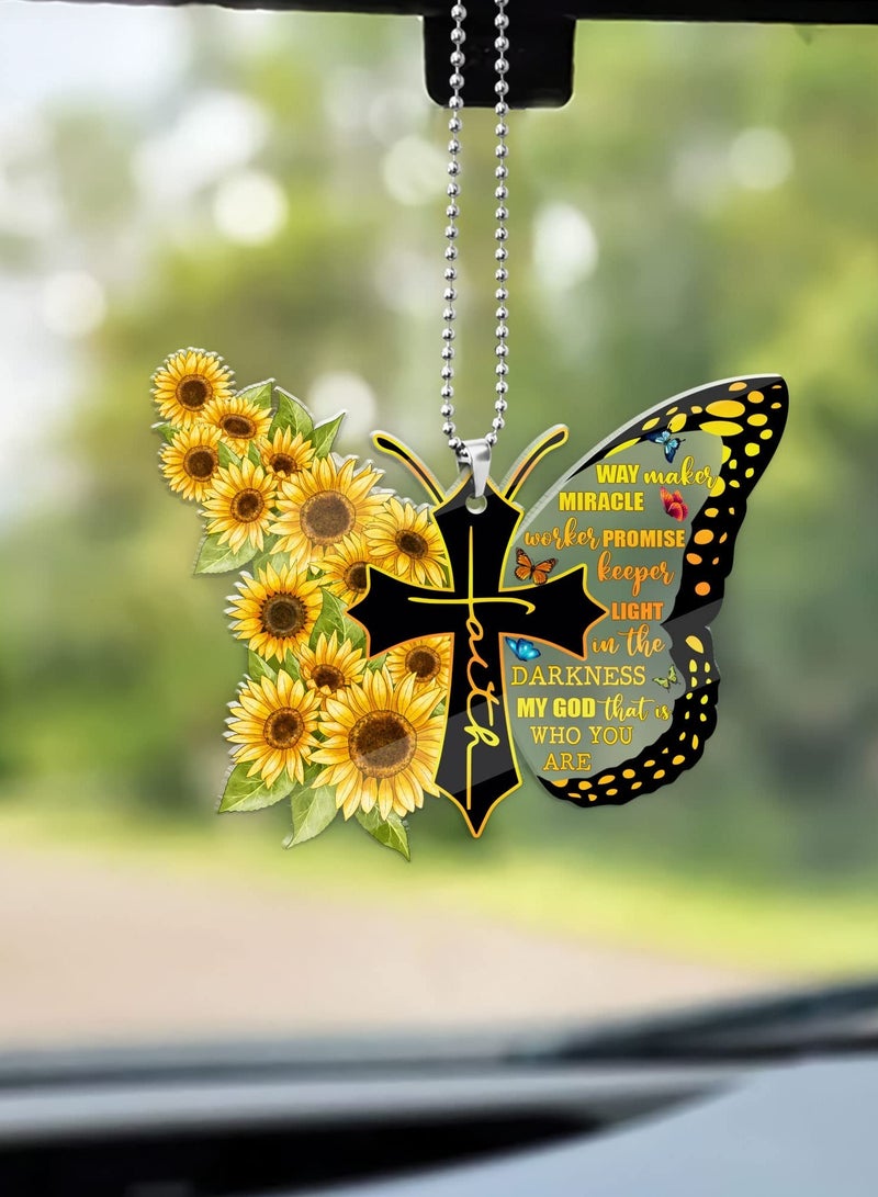 Butterfly Car Rearview Mirror Hanging Accessories, Keepsake  Ornament, Butterfly hanging for Car, Hanging Charm Home Décor, Gift decoration  Tree Decorations - Image 1