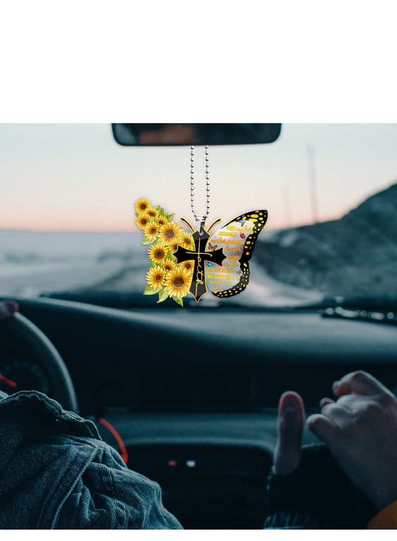 Butterfly Car Rearview Mirror Hanging Accessories, Keepsake  Ornament, Butterfly hanging for Car, Hanging Charm Home Décor, Gift decoration  Tree Decorations - Image 3