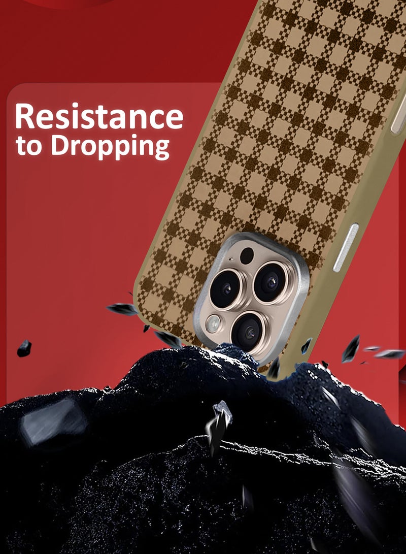 CATANES iPhone 16 Pro Max 3Packs Case Cover Carbon Fiber Pattern Phone Case Slim Shockproof Back Cover with Two 3D Screen Protectors - Checkered Pattern - Image 2