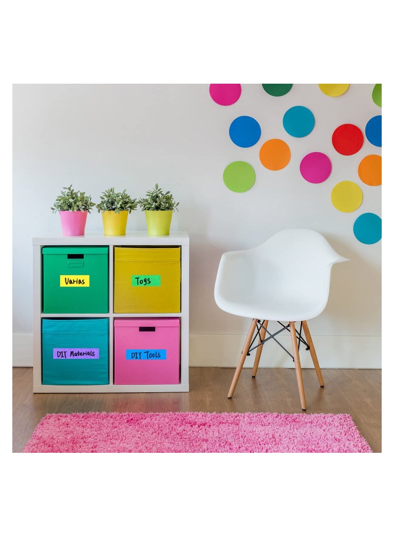 Barakah 6 لفات شريط لاصق ملون للأعمال الفنية بألوان قوس قزح للرسم وتسمية الورق للزينة الحرفية والمجلات التفاعلية وزينة الحفلات DIY 12م*2.4سم - Image 4