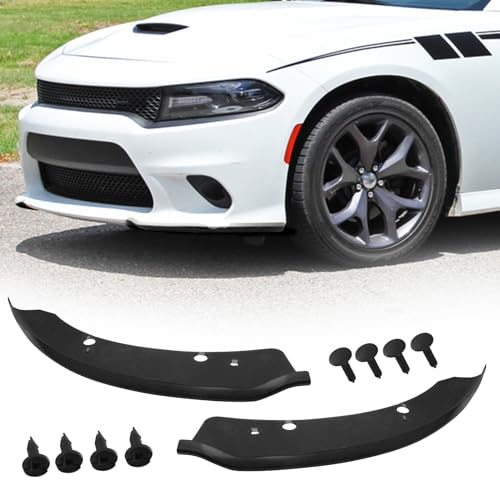 HTRACING Front Bumper Lip Splitter Protector Compatible with Charger SRT Hellcat/SRT 392/Scat Pack/RT Scat Pack/GT/RT 2015-2021, Black - Image 1