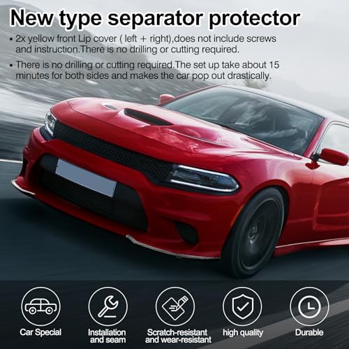 HTRACING Front Bumper Lip Splitter Protector Compatible with Charger SRT Hellcat/SRT 392/Scat Pack/RT Scat Pack/GT/RT 2015-2021, Black - Image 5