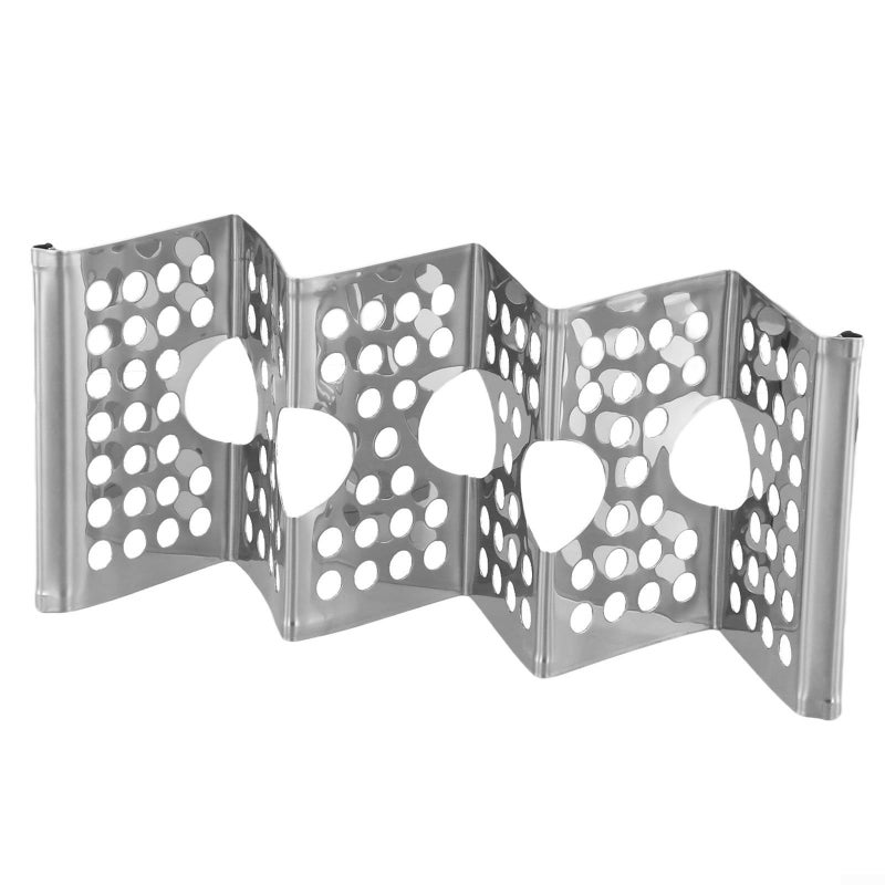 Stainless Steel Taco Stand Holder With Heating Holes For 3 Tortillas Party Ready - Image 3
