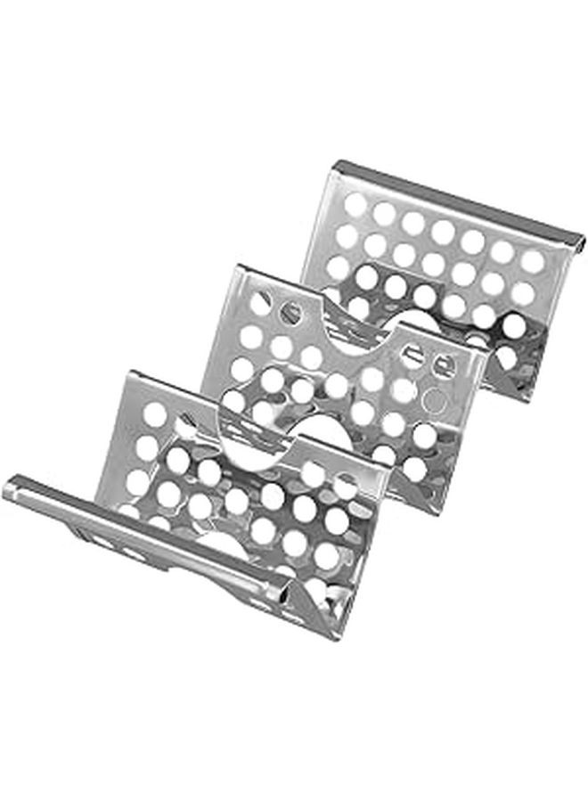 Stainless Steel Taco Stand Holder With Heating Holes For 3 Tortillas Party Ready - Image 1