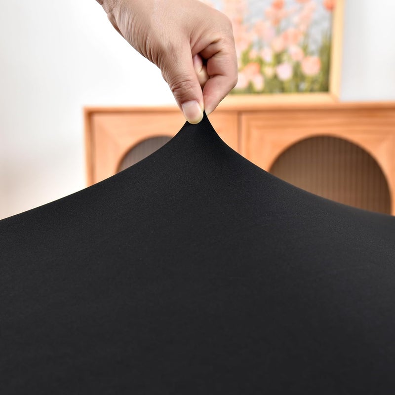 Amonsa Black Fitted Tablecloth with Elastic 42x42 inch Square Folding Tables Washable Stretchy Spandex Card Table Covers Cloth Fabric Table Cloths Not Vinyl - Image 3