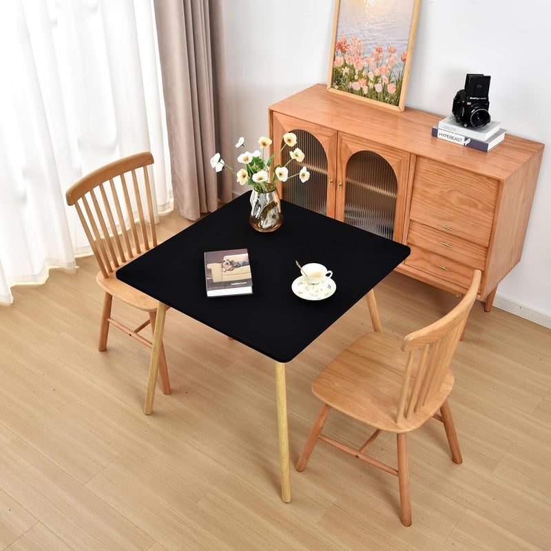 Amonsa Black Fitted Tablecloth with Elastic 42x42 inch Square Folding Tables Washable Stretchy Spandex Card Table Covers Cloth Fabric Table Cloths Not Vinyl - Image 5