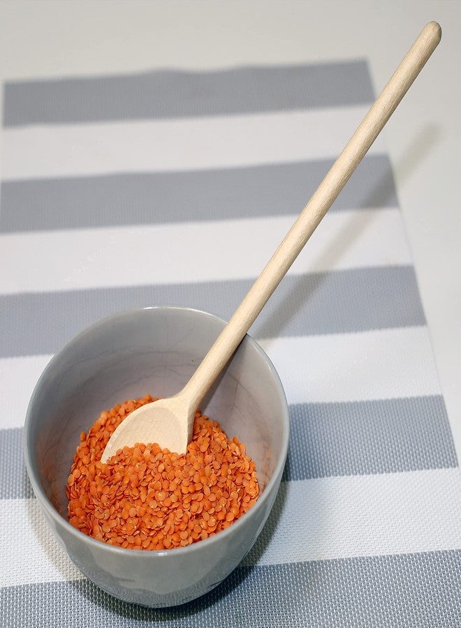 BICB 12 Inch Long Wooden Spoon Set by BICB | Natural Beechwood Mixing Spoons for Baking, Cooking & Stirring | Set of 6 Long Wooden Spoons | Cookware Sauce Spoons | Wood Mixing Spoon Set - Image 5
