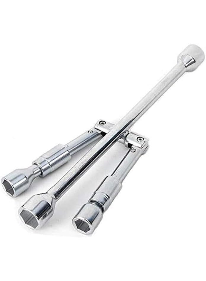 Universal 4-Way Heavy Duty Cross Wheel Wrench - Standard Tire Socket Tool with 17mm, 19mm, 21mm, and 23mm Heads - Professional Vehicle Lug Nut Remover - Image 4