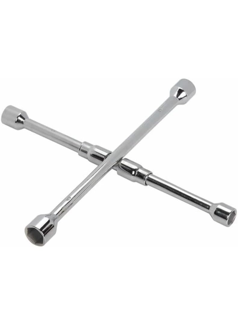Universal 4-Way Heavy Duty Cross Wheel Wrench - Standard Tire Socket Tool with 17mm, 19mm, 21mm, and 23mm Heads - Professional Vehicle Lug Nut Remover - Image 5