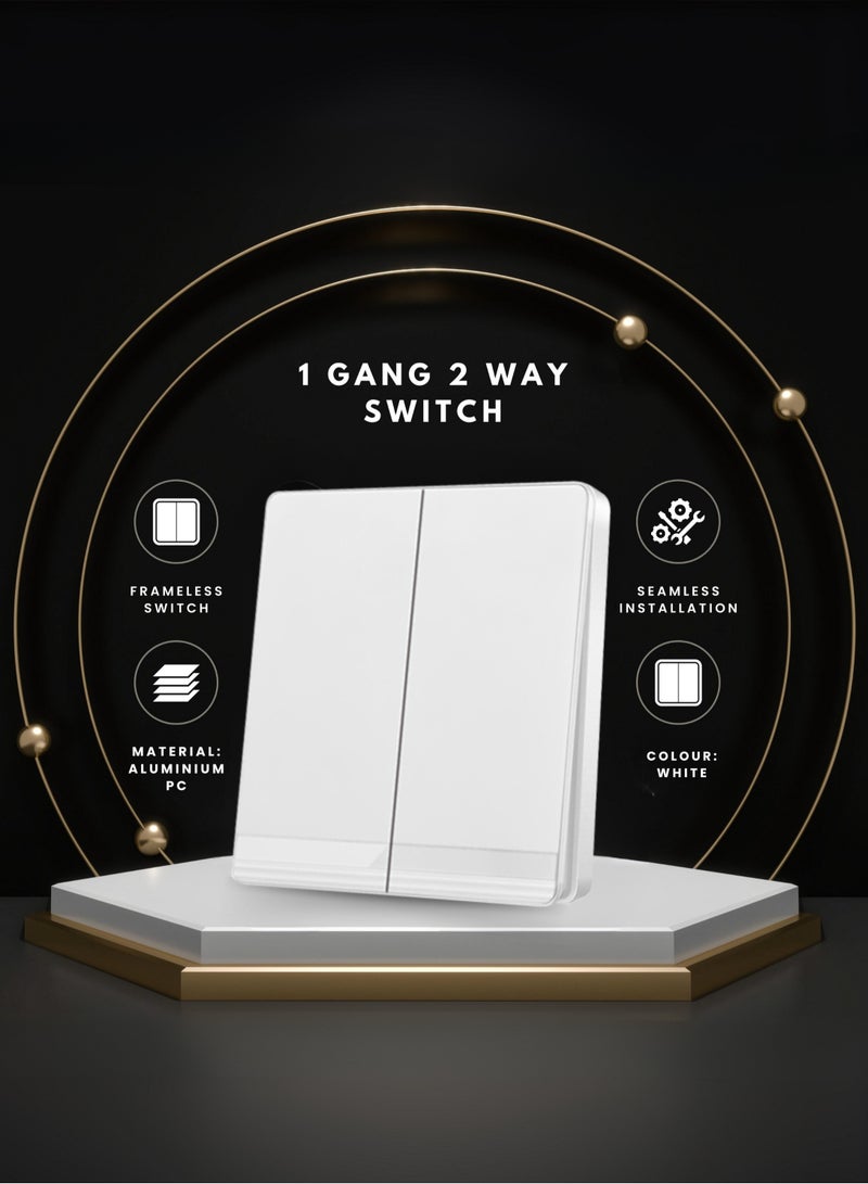 Vmax V5 Series 1 Gang 2 Way Wall Switch 3X3 Inches White Ivory - Image 1