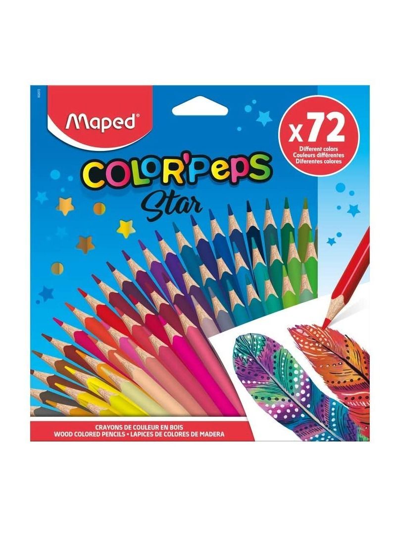 Maped 72-Pieces Coloring Pencil Set With 2 Assorted Jumbo Coloring Books  - Image 3