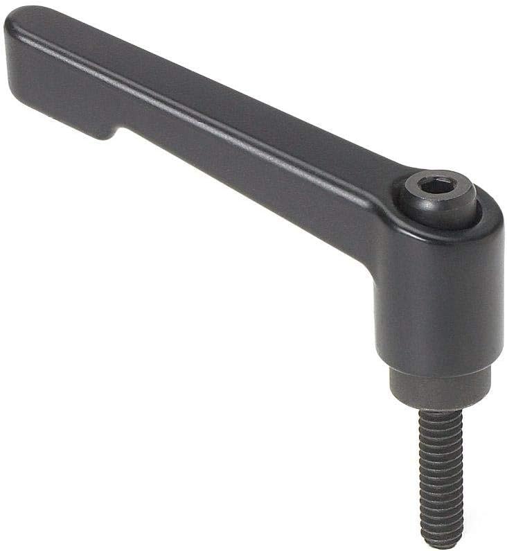 Die Cast Zinc Handle Adjustable Clamping Lever with Stud, Metric Size, 40mm Stud Length, M8 x 1.25 Thread Size, 45mm Height
