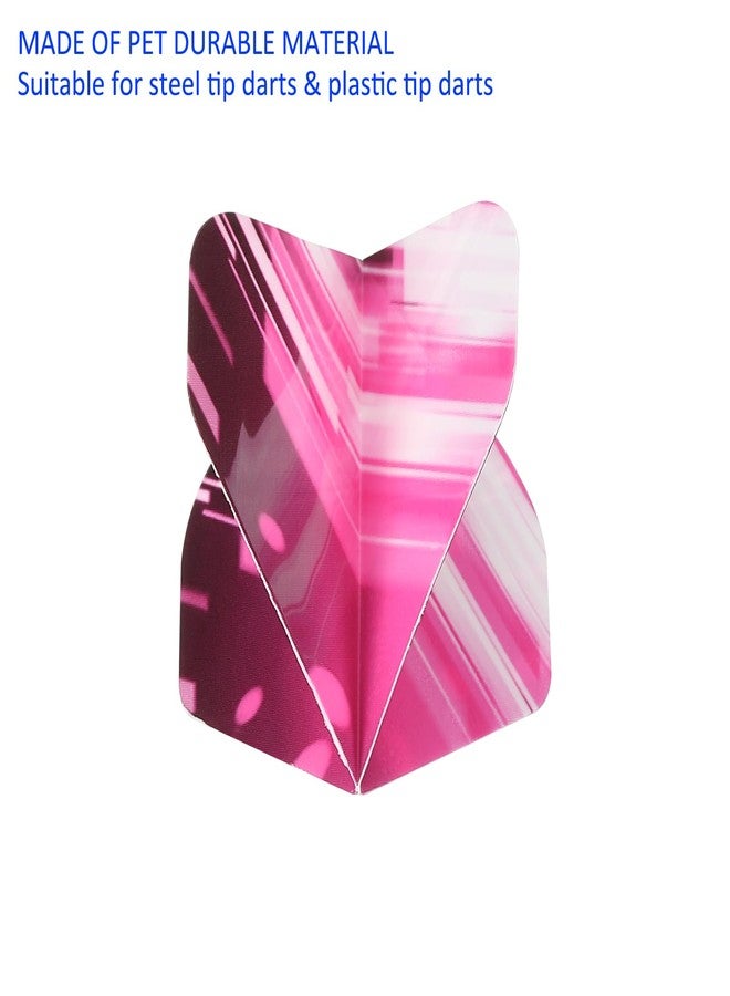 M METERXITY 15 Pack Standard Dart Flights - Flight Thick Striped Pattern Apply to Soft Tip Steel Tip (Pink) - Image 5