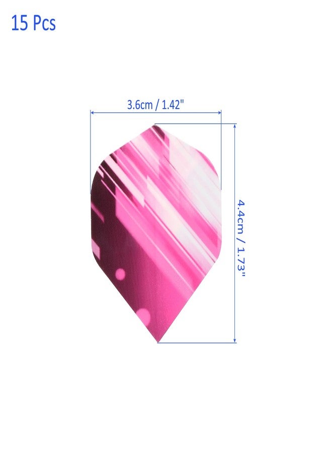M METERXITY 15 Pack Standard Dart Flights - Flight Thick Striped Pattern Apply to Soft Tip Steel Tip (Pink) - Image 4