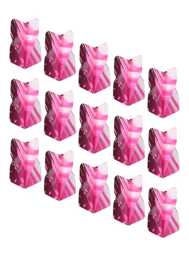 M METERXITY 15 Pack Standard Dart Flights - Flight Thick Striped Pattern Apply to Soft Tip Steel Tip (Pink) - Image 1
