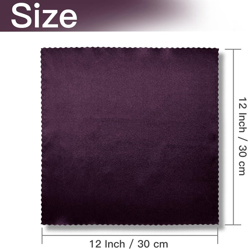 VACVELT 24 Pack Eggplant Purple Satin Napkins 12x12 Inch Wedding Napkins Scalloped Elegant Dinner Napkins Square Table Napkins Decor Silky Satin Cloth Napkins for Restaurant Banquet Graduation Party - Image 5