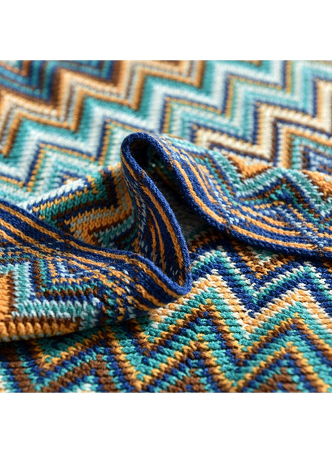 Printed Warm Blanket Cotton Multicolour 130x150cm - Image 3