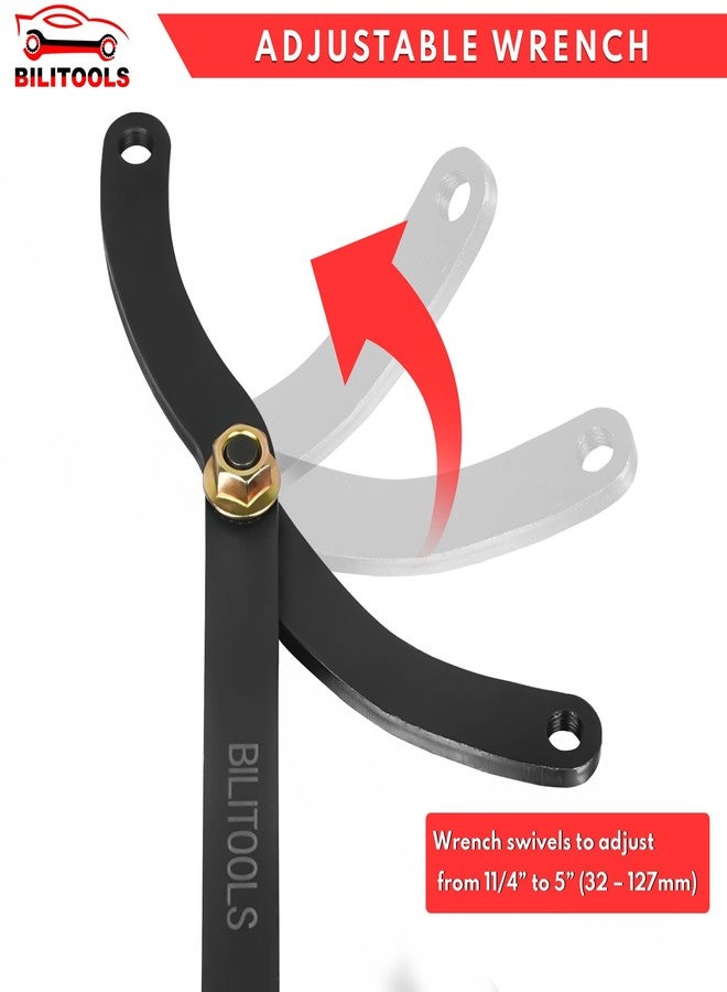 BILITOOLS 15PCS Universal Pulley Holder Tool Kit, 1/2-inch drive ratchet Adjustable Spanner Wrench with Variable Pins 3.5mm, 4mm, 4.5mm, 5mm, 6mm, 6.5mm and 10mm fits Camshaft pulleys. - Image 3