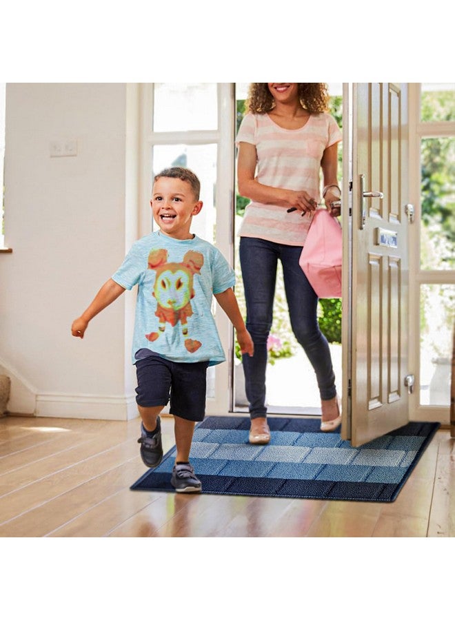 Status Contract حصيرة مدخل أمامية مضادة للانزلاق بحالة (38x58 سم) سجادة غرفة المعيشة لأبواب المدخل| حصيرة أرضية من البولي بروبيلين للمنزل| سجادة صغيرة أساسية للمكتب وغرفة النوم والمطبخ| (أزرق)، مستطيلة - Image 3