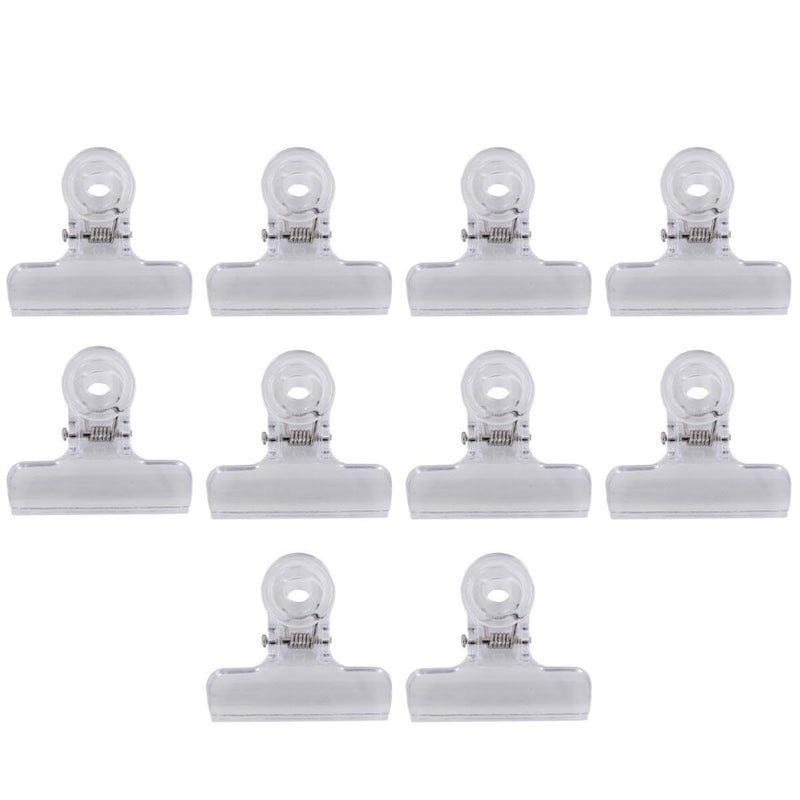 50mm Plastic Binder Clips 10 Pack Small Paper File Folder Clips for Office School Stationery - Image 2