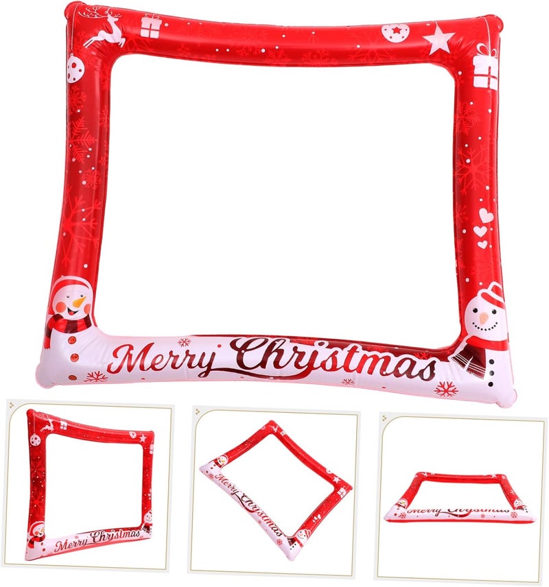 Christmas Inflatable Photo Booth Frame PVC Selfie Picture Prop for Winter Parties Festive Christmas Decoration for Holiday Gatherings and Celebrations - Image 4
