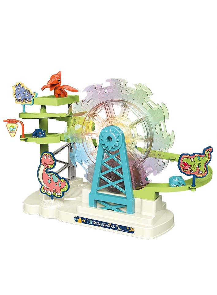 Toy Box Intelligence Fun Building Toys Light Music Electric Dinosaur Ferris Wheel Car Track Slide Toys  - Image 4